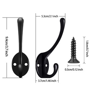Heavy-duty Retro Entrance Zinc Alloy Multifunction 2 <strong>Hooks</strong> Clothes <strong>Hook</strong> Bathroom Bedroom <strong>Wall</strong> <strong>Hook</strong> Hanging Towels Clothes <strong>Keys</strong> - Product Image 2