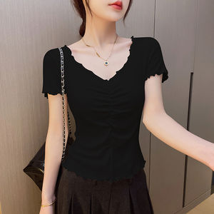 Zzh เสื้อยืดสตรี YF1142สไตล์สั้นเพื่อโชว์ความยาวของขาราคาพิเศษที่ไม่ควรพลาด - Product Image 1