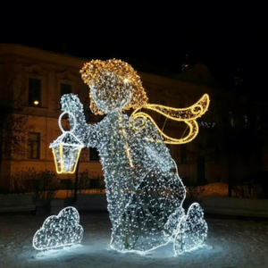 2D 3D Christmas Angel <b>Light</b> Sculpture for Commercial Mall Park Resort and Outdoor Holiday Display - Product Image 1