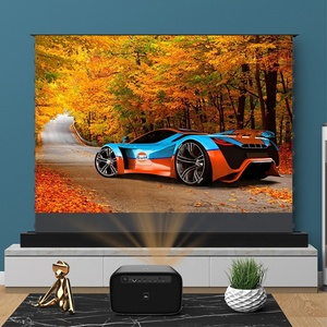 Seeball 100 120 150inch sàn động cơ tăng Màn hình máy chiếu siêu ngắn ném và ném Dài Ánh sáng xung quanh từ chối Màn hình 4khd - Product Image 3