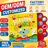 Buku Audio Bahasa Inggris OEM Kids Press-to-Play, Buku Papan Interaktif dengan Suara untuk Pembelajaran, Pendidikan Dini Usia 2-14