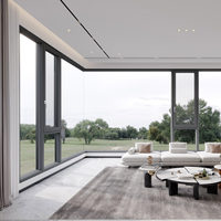 Système de fenêtres modernes en aluminium à double vitrage trempé pour salon, balcon, baie vitrée, taille personnalisable, certifié Energy Star