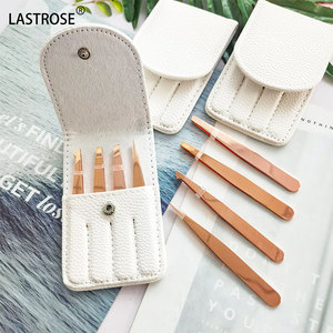 Làm Cho Logo Của Riêng Bạn Mỹ Phẩm Nhãn Hiệu Riêng Tweezer 2Pcs 3Pcs 4Pcs Màu Đen Màu Hồng Vàng pointy Lông Mi Lông Mày Nhíp Thiết Lập Với Pouch - Product Image 1