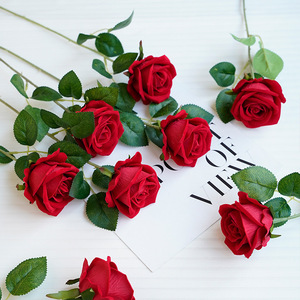 ODIS Venta al por Mayor de Fábrica, Rosas Artificiales de Seda Roja de Alta Calidad, Ramas Individuales de 50 cm, 7 cm de Diámetro, Realistas, para Bodas - Product Image 4