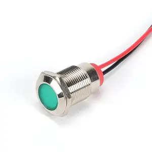 12mm verde led luz indicadora piloto lâmpada 24v impermeável luz indicadora