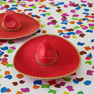 2025 Sombrero mexicano Sombrero de color rojo Adulto Halloween días de Acción de Gracias Fiesta de disfraces sombreros Charro mexicanos - Product Image 1