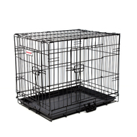 Grand chenil en métal pour animaux de compagnie confortable et pliable en acier inoxydable