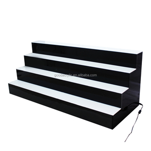 Tùy chỉnh thiết kế chiếu sáng hộp đêm rượu Whisky hiển thị giá Acrylic cầu thang risers 4 tầng bia chai rượu vang hiển thị đứng - Product Image 5