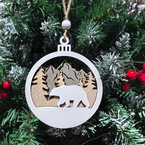 Adornos de madera personalizables, árbol de Navidad de madera, adornos decorativos, artesanías, etiquetas colgantes DIY - Product Image 3