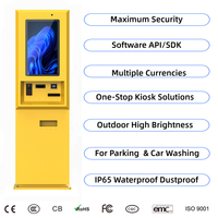 Kiosco de Pago de Autoservicio para Exteriores con Pantalla Táctil, Lector de Códigos de Barras, Impresora de Boletos, Escáner de Códigos QR, Reciclador de Monedas y Billetes