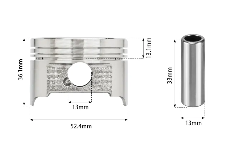 KWN/KZR 52.4mm 클릭 125/VARIO125 + 0.25/+ 0.5/+ 0.75/+ 1.0 예비 부품 오토바이 엔진 경주 실린더 피스톤 링 키트 HONDA