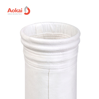 Sac filtrant en PTFE à fond renforcé avec col en acier inoxydable, sac filtrant pour dépoussiéreur avec fermeture à bande à pression