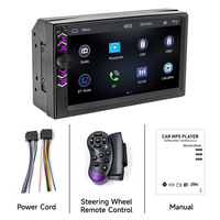 Autoradio Bluetooth 2 DIN 7 pouces, Carplay sans fil, Android Auto, radio FM, USB Type-C, lecteur MP5 double DIN pour voiture