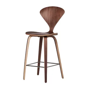 Design simples moderno nogueira madeira Cherner Counter Bar Stool Cadeiras acolchoadas sofá cadeiras