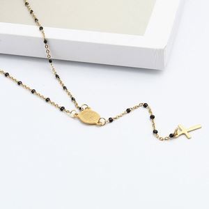 Chapelet Catholique en Acier Inoxydable Plaqué Or 18K, Bijou Religieux Chrétien, Collier Croix Totem, Cadeau d'Église - Product Image 2