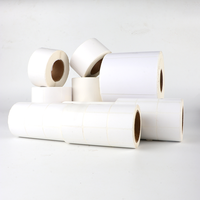 Rollo de papel térmico directo de fábrica, etiquetas térmicas de bobina térmica Pos, rollo de etiquetas en blanco de transferencia térmica imprimible colorida
