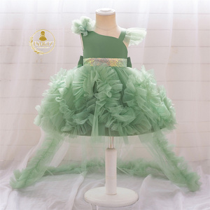 Vestito <span class=keywords><strong>da</strong></span> ballo a coda di rondine <span class=keywords><strong>per</strong></span> neonate, con scollo a O, motivo floreale, balze e paillettes, <span class=keywords><strong>per</strong></span> 1-3 anni, ideale <span class=keywords><strong>per</strong></span> feste dei cento giorni - Product Image 2