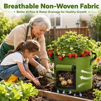 Sacs de culture de pommes de terre personnalisables avec logo pour carottes, oignons verts et plus, en tissu non tissé respirant, réutilisables, jardinières de patio de 7/10/15 gallons