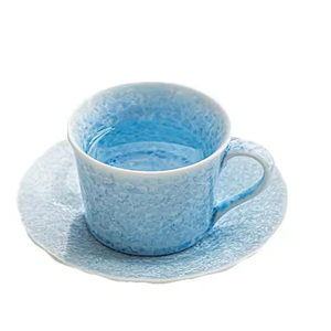 Kiln-turned Crystal Glazed Blue Ceramic Modern Teacup and Saucer <b>Set</b> 155ML Capacity Good for Home and Office Use - Product Image 5