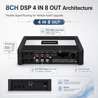 Amplificateur DSP de voiture 8 canaux classe D 4x120W avec égaliseur 31 bandes, processeur audio haute puissance, système audio de voiture
