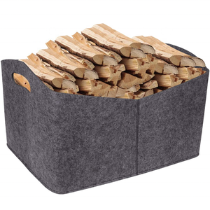 Multi-Function Felt Firewood Storage Basket Fireplace Wood Bag