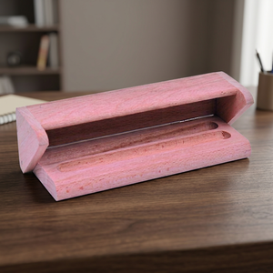 Boîte à crayons et stylos en bois faite à la main, boîte cadeau pour fournitures scolaires avec logo personnalisé - Article promotionnel pour la rentrée scolaire/la remise des diplômes - Product Image 5