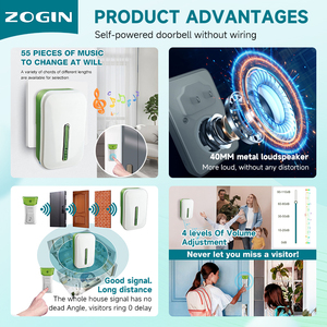 Nuovo Design Campanello Wireless per Appartamenti Rurali AC 110-220V Spina EU UK US AU 55 <span class=keywords><strong>Suonerie</strong></span> Portata 200M - Product Image 2