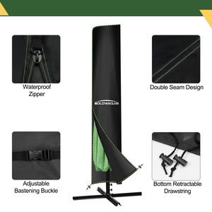 Funda Protectora Impermeable para Sombrilla de Patio 300D, con Protección UV y Cierre, Compatible con Sombrillas Cantilever y Offset - Product Image 5