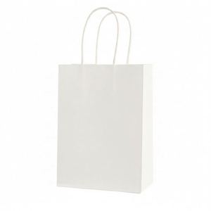 LH Eco-Friendly Recyclable Matte Finish White Kraft Paper <b>Bags</b> Custom Logo Cotton Rope Handles for Cosmetic Promotional - Product Image 1
