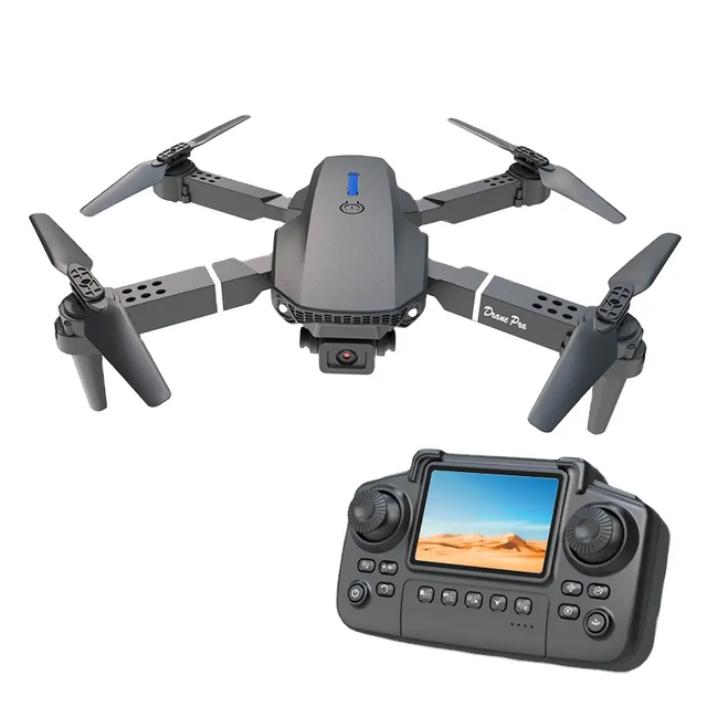 E88 Pro 6-Axis Stabilized 4K Dual Camera Foldable LED-Lit Drone App Control WiFi RC 48MP Photography 600m Transmission for Kids