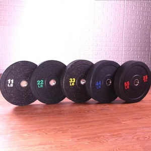 แผ่นยางเคลือบ<span class=keywords><strong>45lbs</strong></span> กันกระแทกสำหรับยกน้ำหนักพาวเวอร์แร็ค - Product Image 4