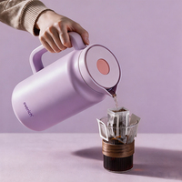 Thermos à double paroi personnalisé avec logo, grande capacité 50 oz 64 oz, avec couvercle et poignée, pour café et thé