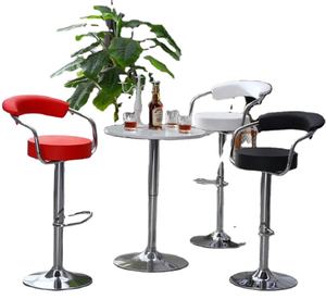 Chaise de bar simple pour pub, tabouret rond en métal violet, style nordique, - Product Image 2