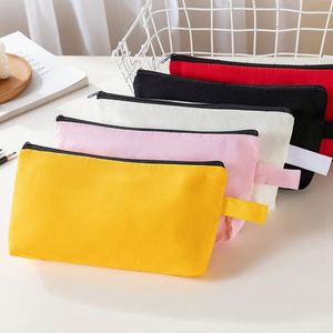 Multipurpose Cotton Travel <b>Makeup</b> Bags Canvas Cosmetic Bags With Zipper Plain Blank Toiletry Bag - Product Image 1