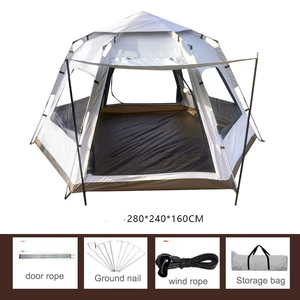 Camping extérieur étanche grande famille utilisée nuage cendré ouverture rapide OEM <span class=keywords><strong>tente</strong></span> hexagonale automatique - Product Image 4