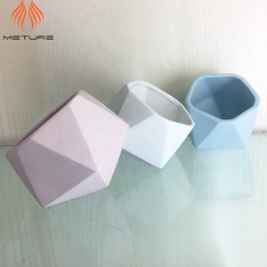 Vasi Unici a Forma di Diamante Inclinato in Argilla Rosa, Blu e Bianca per <span class=keywords><strong>Piante</strong></span> Succulente e Cactus - Product Image 2