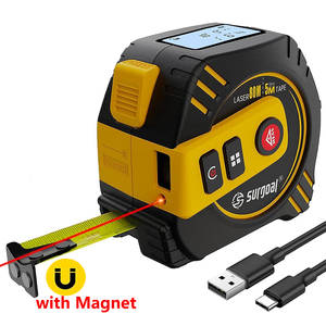 เครื่องวัดระยะเลเซอร์แบบมัลติฟังก์ชั่น 2in1 แบบชาร์จได้ 80 ม. พร้อมตลับเมตร 5 ม. หน้าจอ LCD พร้อมไฟแบ็คไลท์เลเซอร์ - Product Image 1