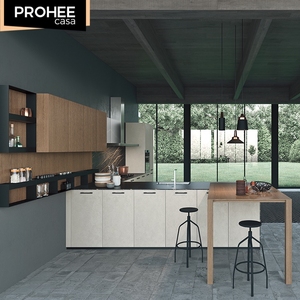 Prohee KNTS008-3 Moderno Sleek Melamine Solid Wood MDF Style <strong>Panel</strong> Modular Design for <strong>Kitchen</strong> <strong>Cabinets</strong> - Product Image 5