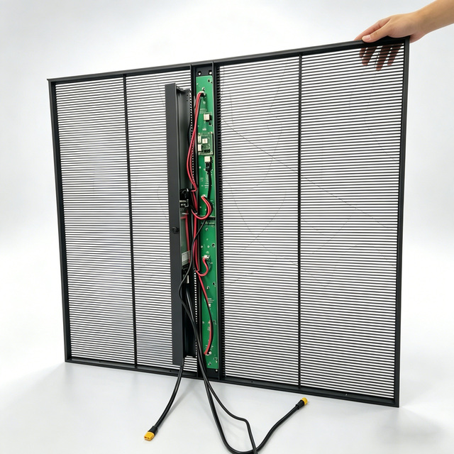 Window Advertisement HD LED Transparent Glass Display Mesh Outdoor Waterproof Transparent Led Screen Display for Glass Window