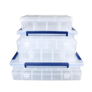 Boîte à outils en plastique transparente à compartiments multiples pour le stockage de composants électroniques, petites vis, accessoires et outils, boîtes d'échantillons - Product Image 1