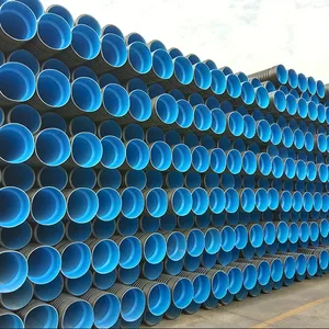 Tubería de material HDPE, fabricación de calibre de 12 pulgadas, inyección de plástico, doble pared, alcantarilla corrugada, tubería de drenaje, precio de tubería de agua