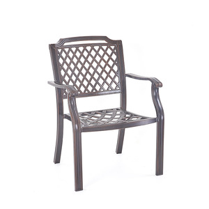 Chaise de jardin en alliage d'aluminium avec pieds coniques, design traditionnel, mobilier d'extérieur durable - Product Image 1