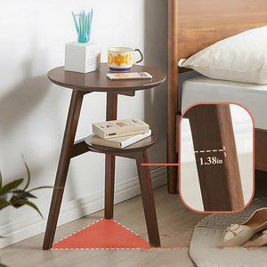 Modern Minimalist Wooden Double-layer <strong>Side</strong> <strong>Table</strong> <strong>Storage</strong> for Living Room Bedroom-Ornaments Sundries Living Room Furniture - Product Image 3