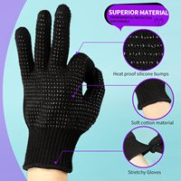 Gants de protection des mains résistants à la chaleur à 5 doigts avec bosses en silicone pour outil de coiffure ou gobelet de sublimation