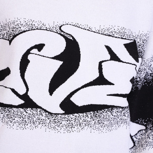 Suéter personalizado OEM para hombre, suéter de Jacquard con letras, patrón de grafiti, top de punto de manga larga, suéter de punto personalizado para hombre - Product Image 4