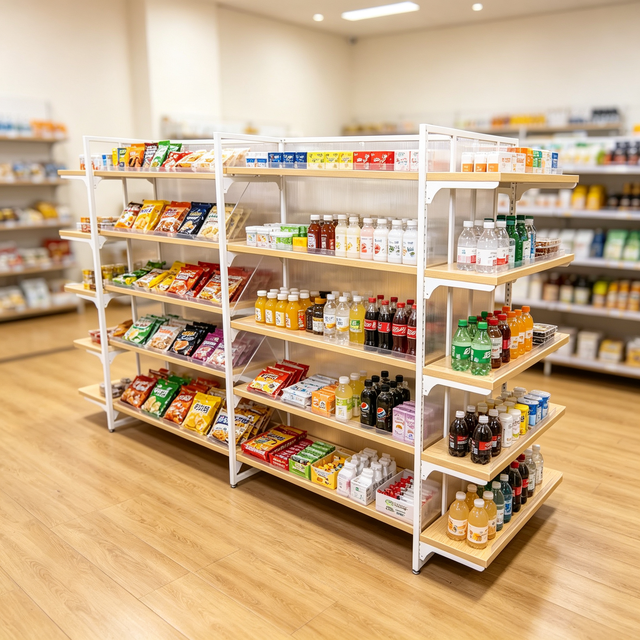 Double-Sided Detachable Display Rack Gondola Shelving Unit Adjustable Shelf Retail Store Fixture