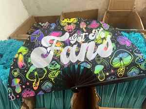 Personalized Large Small Big Woven Plastic Wooden Bamboo Fans Chinese Folding Custom Hand Fan for Wedding - Product Image 3