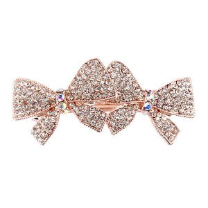 Barrette à <span class=keywords><strong>cheveux</strong></span> Weiman multicolores avec <span class=keywords><strong>strass</strong></span> en cristal et double nœud, accessoires <span class=keywords><strong>de</strong></span> coiffure pour filles - Product Image 5