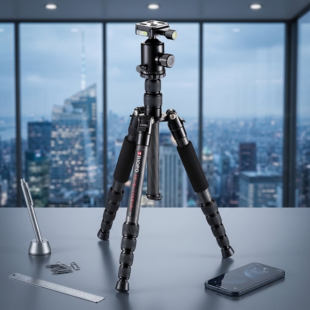 Triopo Professional Travel Foldable Carbon Fiber  Camera Mobile Phone Tripod with 360 Stand for Selfie Shooting
