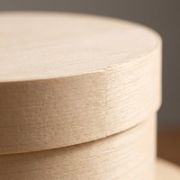 Boîte en bois ronde écologique de qualité alimentaire avec logo personnalisé Landy pour gâteau au fromage, boîte cadeau en bois de peuplier circulaire